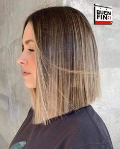 Brunette Balayage Hair Bob Straight, Straight Short Balayage Hair, Medium Brown Bob Haircut, Short Brown Hair Balayage Straight, Slanted Bob Haircut, Bob Shoulder Length Hair, Hair Cuts Shoulder Length, Long Straight Bob, Balage Hair