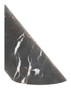 a black and white marble triangle shaped object