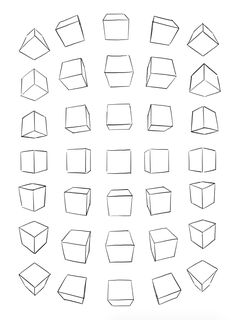 a bunch of different shapes that are drawn on paper