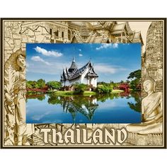 an image of a thai temple with the words thailand on it