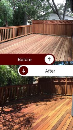 the before and after pictures of a deck