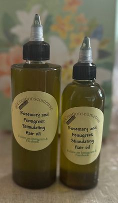 We are introducing Creationscometrue Hair Growth Oil - a powerful blend of Fenugreek and fresh garden rosemary-infused grapeseed oil designed to stimulate hair growth and thicken strands, promoting fuller, healthier hair. Our oil tackles various scalp conditions, not just for hair growth. The key ingredients include Almond Oil, fresh rosemary-infused sunflower Oil, Fenugreek powder, Peppermint Oil, Rosemary Oil, tea tree Oil, and Vitamin E oil. Fenugreek is rich in iron and protein, which are es Fenugreek Powder, Stimulating Hair Growth, Healthier Hair, Rosemary Oil, Diy Hair Care, Peppermint Oil, Scalp Conditions, Stimulate Hair Growth, For Hair Growth