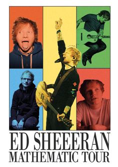 an advertisement for ed sheeran's mathematic tour with the band members