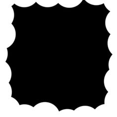 a black and white scalloped frame with an oval border in the center on a white background