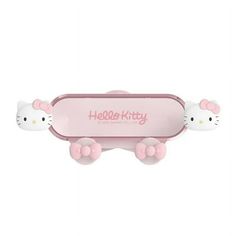 a hello kitty sign with two pink cats on it's sides and the words hello kitty