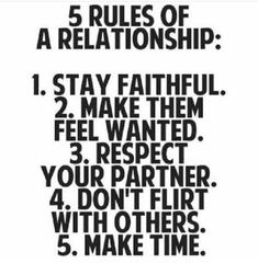 a poster with the words 5 rules of a relationship