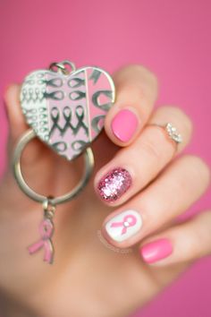 Nail Designs Pictures, Nail Bracelet, Magic Nails, White Glitter Nails, Minx Nails, Pink October