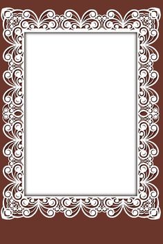 a square frame with an ornament pattern in the center on a brown background