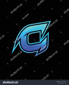 the letter d with blue lightning bolt logo on black background stock photo and royalty image