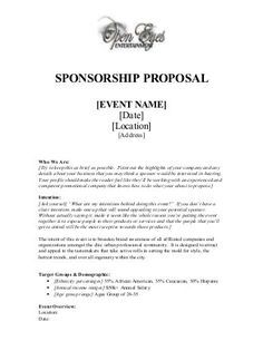 a letter that is written to someone who has been appointed as a sponsor for the event