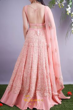 Blush Pink Lehenga, Pink Lehenga Choli, Sangeet Lehenga, Designer Bridal Lehenga Choli, Choli Dress, Backless Blouse Designs