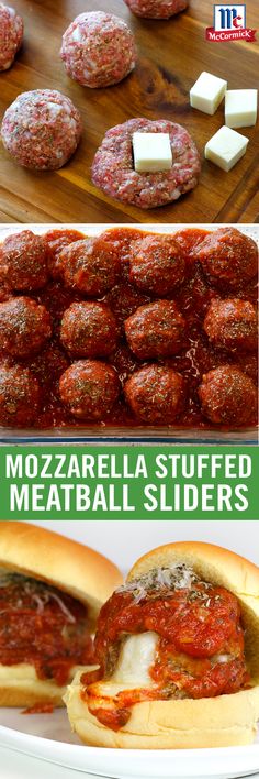 meatball sliders with mozzarella stuffed meatballs