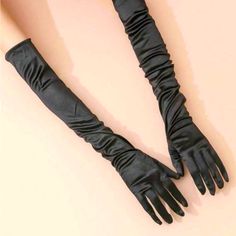 Black Satin Long Gloves Nwt Silk Gloves, Birthday Fashion, Color Trends Fashion, Opera Gloves, Bridal Gloves, Dresses Formal Elegant, Long Gloves, Bridesmaid Outfit, Vintage Gothic