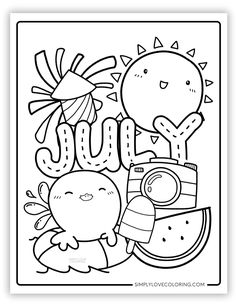 a black and white coloring page with the word sushi on it, including an image of