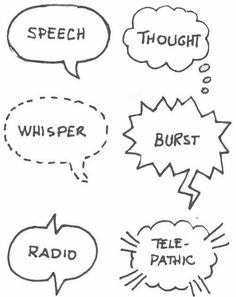 speech bubbles with the words, which are written in english and spanish on them to spell out