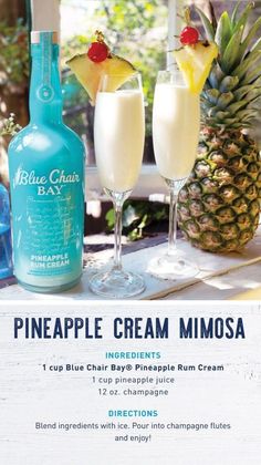 an advertisement for pineapple cream mimosa