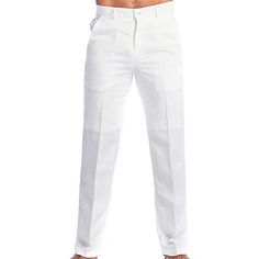 Category:WE-Pants; Season:Spring   Fall; Fabric:Linen / Cotton Blend; Gender:Men's; Style:Streetwear,Basic,Stylish; Occasion:Outdoor,Casual,Daily; Fit Type:Regular Fit; Function:Comfort; Waistline:Mid Waist; Pattern:Plain; Design:Straight Leg; Pants Type:Summer Pants,Linen Pants,Beach Pants,Trousers; Fly Type:Elasticity,Drawstring; Front page:FF; Listing Date:12/20/2022; Production mode:External procurement; Hips:; Length:; Waist:; Fit US Size:; Fit UK Size:; Fit EU Size: Summer Full-length Chinos With Pockets, Summer Cotton Work Pants Straight Leg, Summer Cotton Work Pants With Straight Leg, Solid Summer Work Trousers, Stretch Summer Chinos, Summer Full-length Solid Dress Pants, Summer Full-length Dress Pants, Fitted Solid Color Work Pants For Summer, Fitted Work Pants For Summer