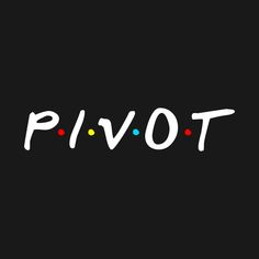 the word pivot written in white on a black background with multicolored dots