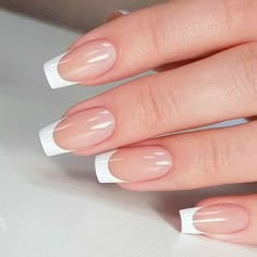 French Manicure Designs, White Tips, Nagellack Trends, Pointy Nails, French Tip Nail Designs, French Tip Acrylic Nails, Bridal Nails, Classy Nails