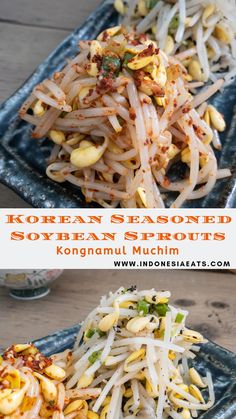 korean seasoned soy bean sprouts and konjam munchi noodles