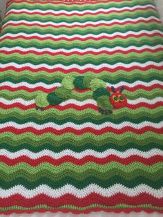 the very hungry caterpillar crochet afghan is ready to be knitted