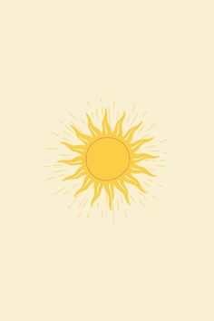 the sun is shining brightly on a light yellow background, it appears to be an illustration