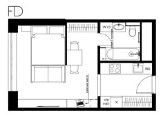 the floor plan for a small apartment