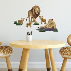 the lion family wall decals are perfect for any child's room or playroom