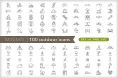 the set of 100 outdoor icons