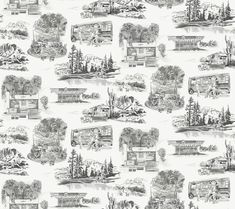 Sample Modern Vista Toile Wallpaper in Black Toile Wallpaper, Toile Pattern, Manhattan Comfort, York Wallcoverings, Wallpaper Modern, Green Watercolor, Leaf Wallpaper, Burke Decor, Green Wallpaper