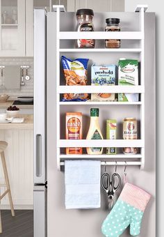 a white refrigerator freezer sitting inside of a kitchen