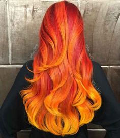 Light Balayage, Cheveux Oranges, Yellow Hair Color, Vivid Hair, Pravana Vivids, Fire Hair, Cosplay Inspiration, Guy Tang, Bright Hair Colors