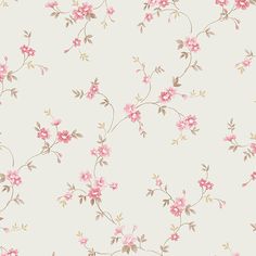 a wallpaper with pink flowers on it