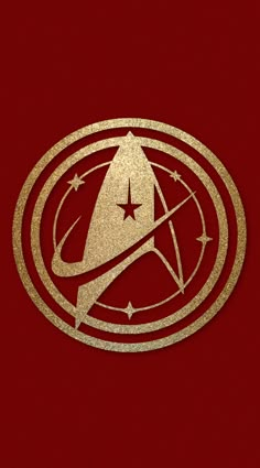 the star trek logo on a red background