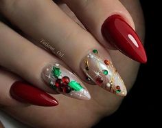 Rhinestone Christmas Nails, Nails Navidad, Unghie Nail Art, Nails Art Designs, Christmas Gel Nails, Nails Christmas, Winter Nail Designs, Winter Nail, Xmas Nails