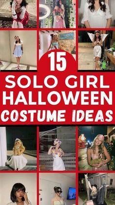 the collage has pictures of different women dressed up in costumes for halloween and other holiday celebrations