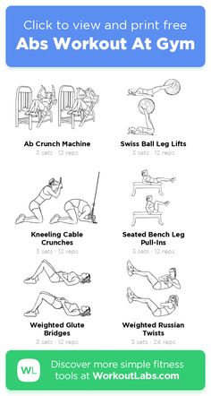 an exercise poster with instructions for the abs workout at gym, which includes exercises to help you