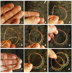 the instructions for how to make an elegant bracelet with beads and wire, in different ways