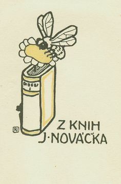 a drawing of a bee in a can with the words z knih j 'novacka on it