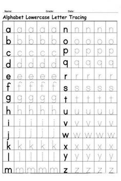 alphabet lowercase letter practice worksheet