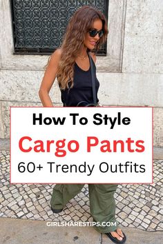 "14 Women's Cargo Pants with a Workwear Feel: Stylish and Functional" Women Green Cargo Pants Outfit, Loose Cargo Pants Outfit Women, 2024 Cargo Pants Outfit, Concert Outfit With Cargo Pants, Dressing Up Cargo Pants, Colored Cargo Pants Outfit, Summer Outfits With Cargo Pants, Women’s Outfit Black Cargo Pants, Wide Legged Cargo Pants Outfit