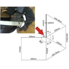 the diagram shows how to measure the height of a piece of luggage with an arrow pointing towards it