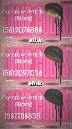 three different types of hair are shown in pink and black colors, with the names below them