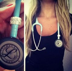 a woman with a stethoscope in her hand and some girls want a diamond