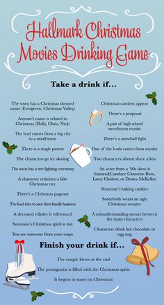 the christmas movie drinking game is shown