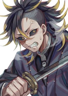 Demon Slayer Genya Fanart, Genya Demon Slayer, Genya Shinazugawa Fanart, Genya Fanart, Genya Pfp, The Demon Slayer, Hashira Training, Demon Hunter