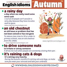 an english poster with the words autumn