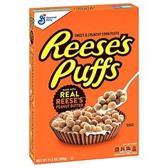 reese's puffs cereal is shown in this image