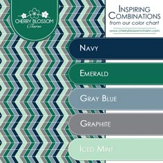 an image of the colors in blue and green with text that reads,'spring combinations from our color chart '