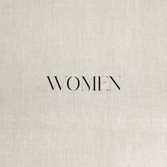 the word women written in black on a white background